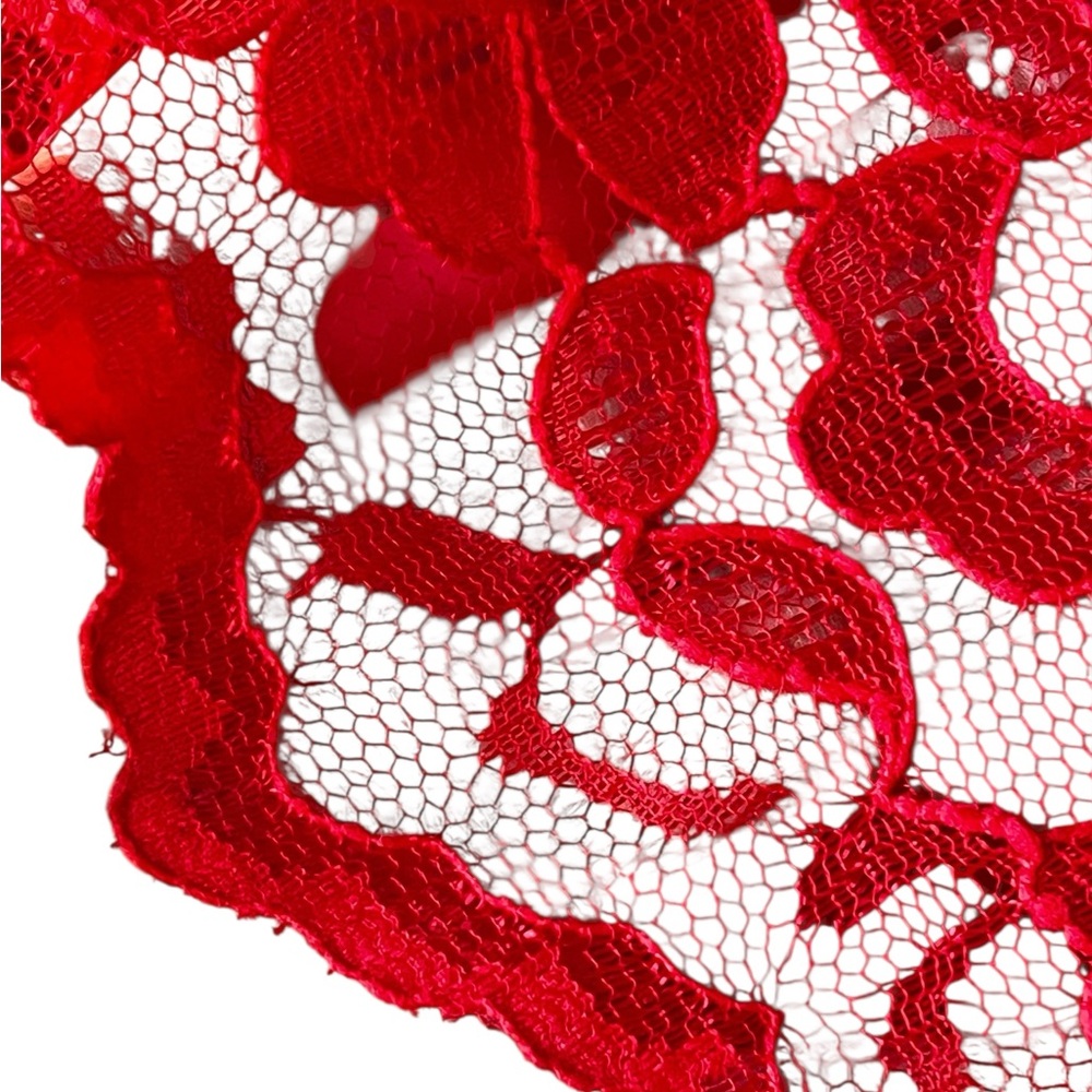 Jessica McClintock Gunne Sax women’s Size 13/ 14 Red Lace Dress Lace Up Back - Picture 6 of 16
